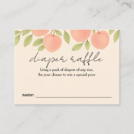 Sweet Peach Baby shower Luier Raffle Visitekaartje