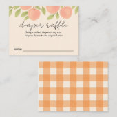 Sweet Peach Baby shower Luier Raffle Visitekaartje (Voorkant / Achterkant)