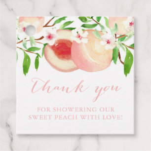 Sweet Peach Baby shower of Birthday Bedankjes Labels