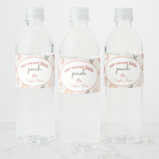 Sweet Peach Baby shower of Birthday Bottle Wrap Waterfles Etiket