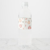 Sweet Peach Baby shower of Birthday Bottle Wrap Waterfles Etiket (Achterkant)