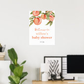 Sweet Peach Baby shower Poster Welkomstbord (Thuiskantoor)