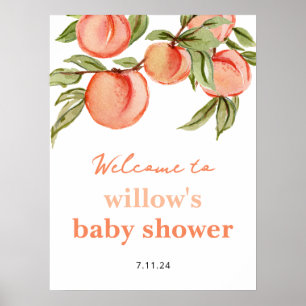 Sweet Peach Baby shower Poster Welkomstbord