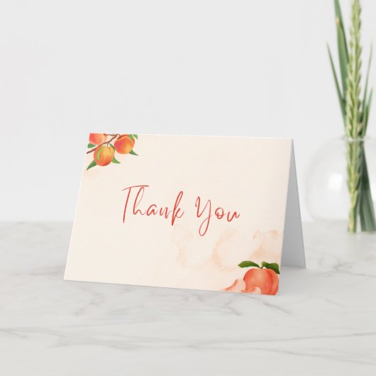 Sweet Peach Baby Shower Thank You Card Bedankkaart (Voorkant)