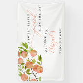 Sweet Peach Baby shower welkomstbanner Spandoek (Verticaal)