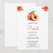 SWEET PEACH babyshower uitnodiging (Voorkant / Achterkant)