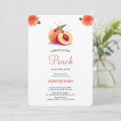 SWEET PEACH babyshower uitnodiging (Staand voorkant)