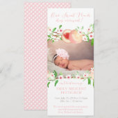 Sweet Peach Birth Notice for Baby Girl (Voorkant / Achterkant)