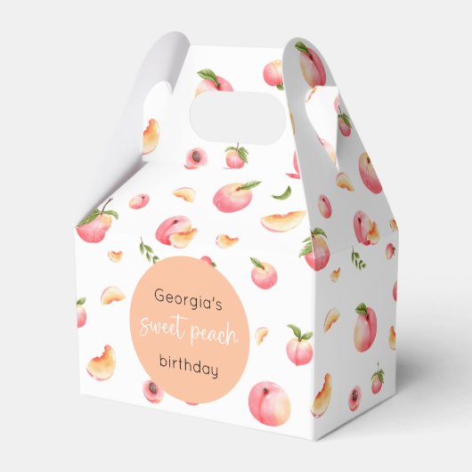 Sweet Peach Birthday Bedankdoosjes (Voorkant Zijde)