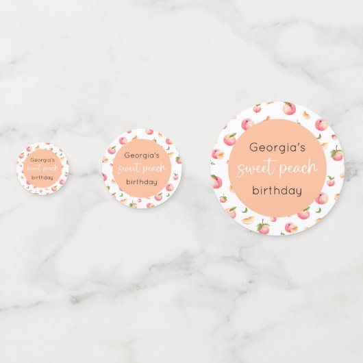 Sweet Peach Birthday Confetti (Voorkanten)