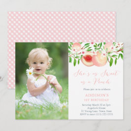 Sweet Peach Birthday Party for Girl Photo Kaart