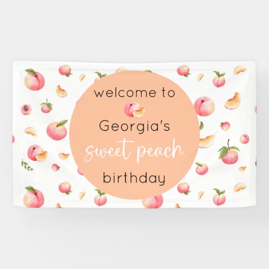 Sweet Peach Birthday Spandoek (Horizontaal)