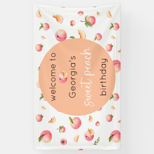 Sweet Peach Birthday Spandoek (Verticaal)