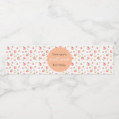 Sweet Peach Birthday Waterfles Etiket (Enkel label)