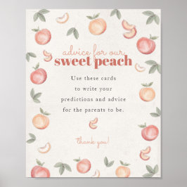 Sweet Peach Boho advies voor baby shower teken Poster