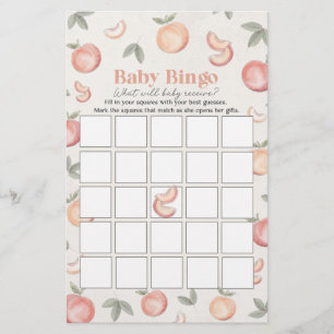 Sweet Peach Boho baby Bingo baby shower spel