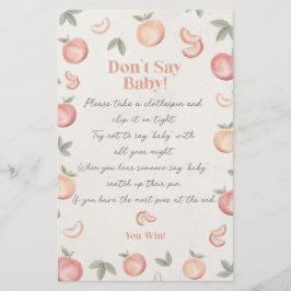 Sweet Peach Boho Dont Say baby shower spel