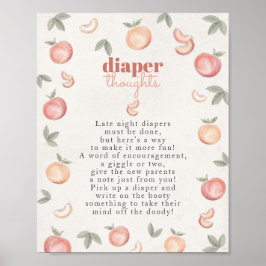 Sweet Peach Boho Luier Gedachten baby shower teken Poster