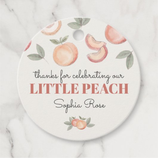 Sweet Peach Boho Verjaardag of baby shower Favor T Bedankjes Labels (Voorkant)