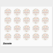 Sweet Peach Boho Verjaardag of baby shower Favor T Ronde Sticker (Vel)