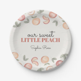 Sweet Peach Boho Verjaardag of baby shower Papieren Bordje