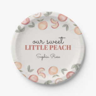 Sweet Peach Boho Verjaardag of baby shower Papieren Bordje