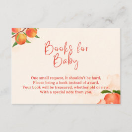 Sweet Peach Books for Baby Card – Fruit-Themed Informatiekaartje