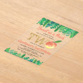 Sweet Peach Boys 2e verjaardag Acryl Uitnodigingen (Laagn)