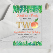 Sweet Peach Boys 2e verjaardag Acryl Uitnodigingen