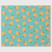 Sweet Peach Cute Fruit 1st Birthday Party Thema Cadeaupapier (Vlak)