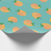 Sweet Peach Cute Fruit 1st Birthday Party Thema Cadeaupapier (Hoek)