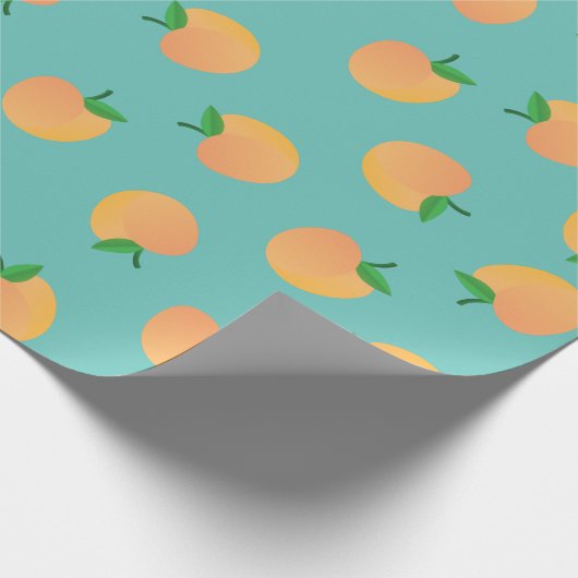 Sweet Peach Cute Fruit 1st Birthday Party Thema Cadeaupapier (Hoek)