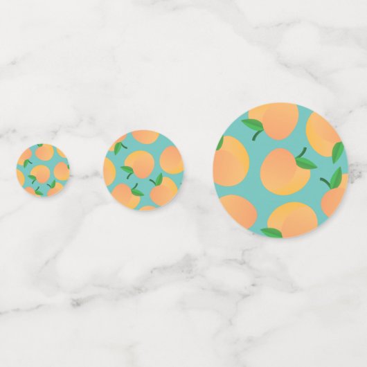 Sweet Peach Cute Fruit 1st Birthday Party Thema Confetti (Achterkanten)