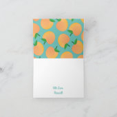 Sweet Peach Cute Fruit 1st Birthday Party Thema Kaart (Binnen)