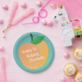 Sweet Peach Cute Fruit 1st Birthday Party Thema Papieren Bordje (Feest)