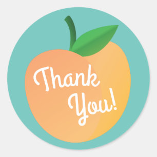 Sweet Peach Cute Fruit 1st Birthday Party Thema Ronde Sticker