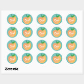 Sweet Peach Cute Fruit 1st Birthday Party Thema Ronde Sticker (Vel)