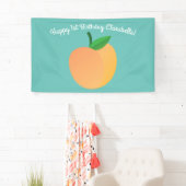 Sweet Peach Cute Fruit 1st Birthday Party Thema Spandoek (Insitu)