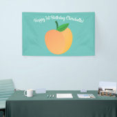 Sweet Peach Cute Fruit 1st Birthday Party Thema Spandoek (Beurs)