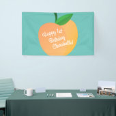 Sweet Peach Cute Fruit 1st Birthday Party Thema Spandoek (Beurs)