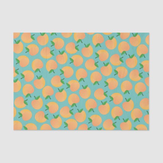 Sweet Peach Cute Fruit 1st Birthday Party Thema Tissuepapier (Voorkant)