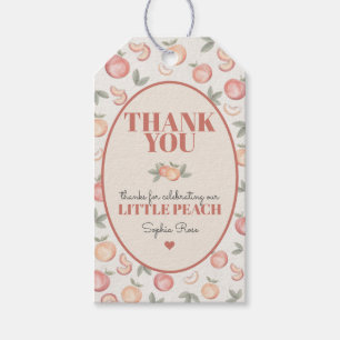 Sweet Peach Favor Tag voor Verjaardag of baby show Cadeaulabel