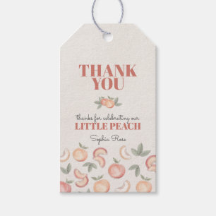 Sweet Peach Favor Tag voor Verjaardag of baby show Cadeaulabel