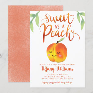 Sweet Peach Girl Baby shower Kaart