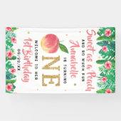 Sweet Peach Girls 1st Birthday Welkom Spandoek (Horizontaal)