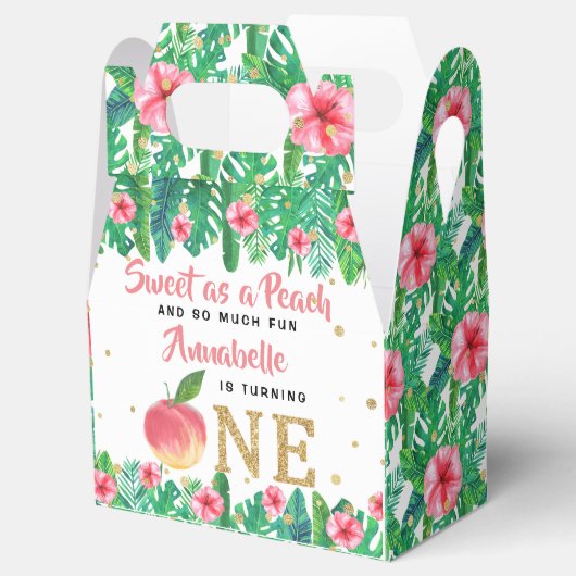 Sweet Peach Girls 1ste verjaardag Bedankdoosjes (Geopend)