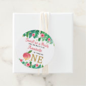 Sweet Peach Girls 1ste verjaardag Bedankjes Labels (In situ)