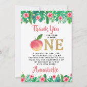 Sweet Peach Girls 1ste verjaardag Bedankkaart (Voorkant)