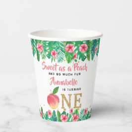 Sweet Peach Girls 1ste verjaardag Papieren Bekers