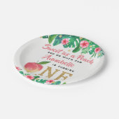 Sweet Peach Girls 1ste verjaardag Papieren Bordje (Gekanteld)